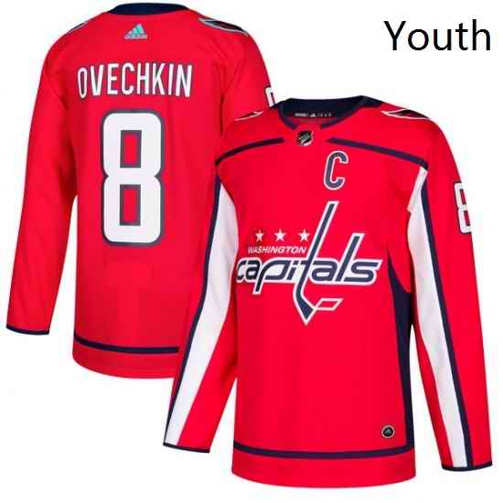 Youth Adidas Washington Capitals 8 Alex Ovechkin Premier Red Home NHL Jersey